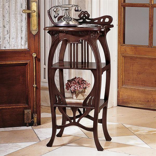 Design Toscano Galle Art Nouveau Harp Side Table AF8074